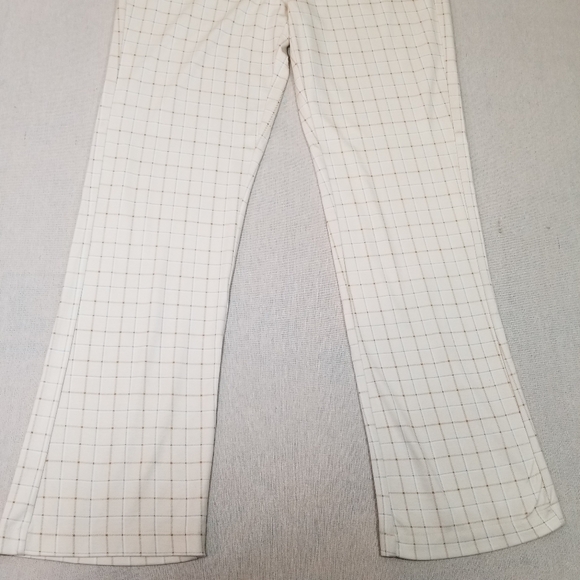 Crosby Women’s Pants Sz XL Pull On High Rise Straight Leg Beige Checker Pattern - Picture 3 of 11